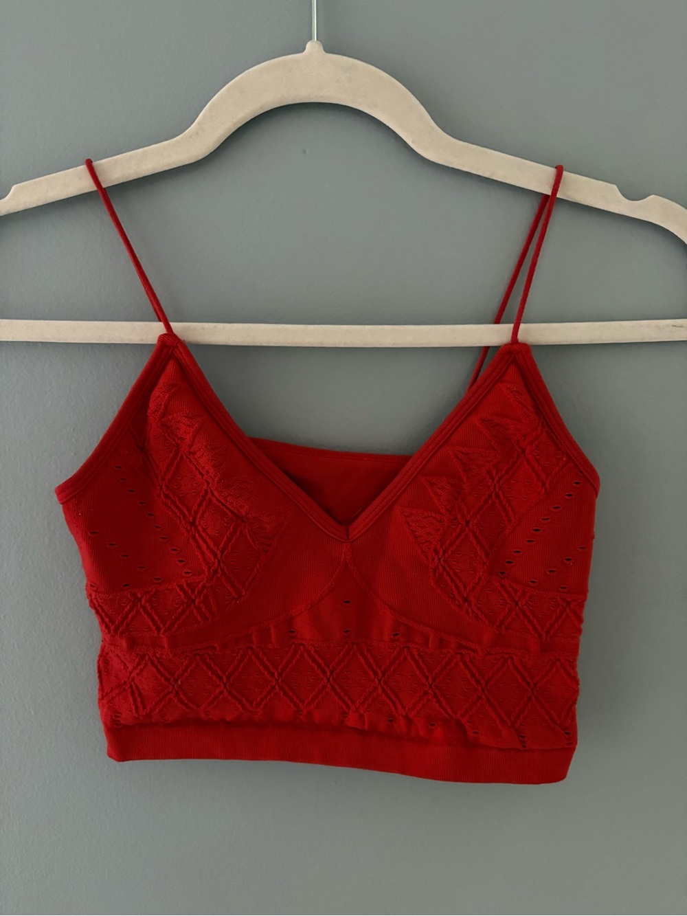 aerie Red Knit Cropped Tank Top